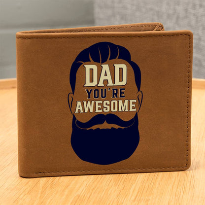 Graphic Leather Wallet - Dad You're Awesome - The Shoppers Outlet