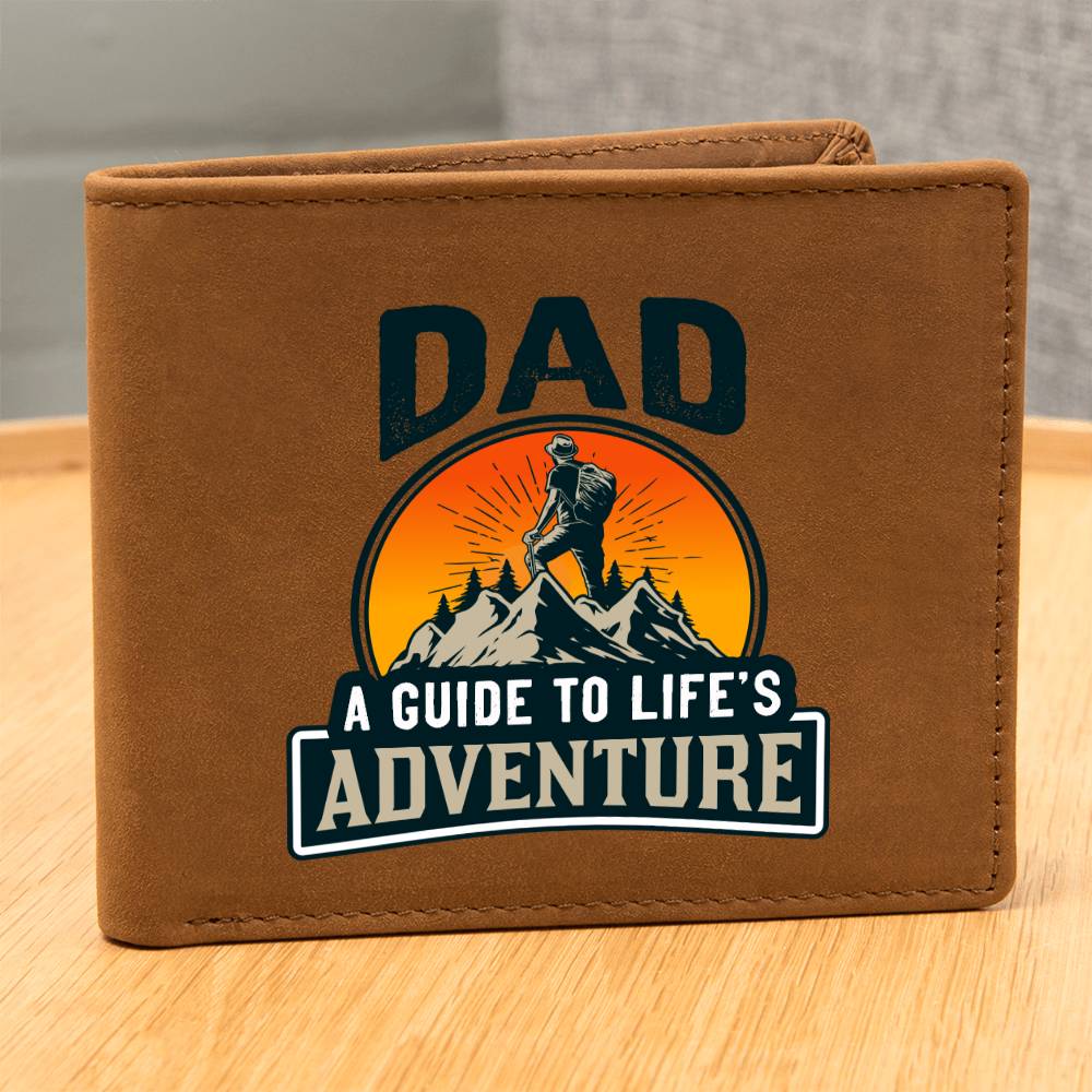 Graphic Leather Wallet - Dad  - A Guide To Life's Adventure - The Shoppers Outlet