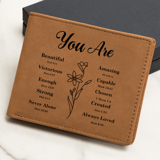 Graphic Leather Wallet - You Are - Bible Verses - The Shoppers Outlet