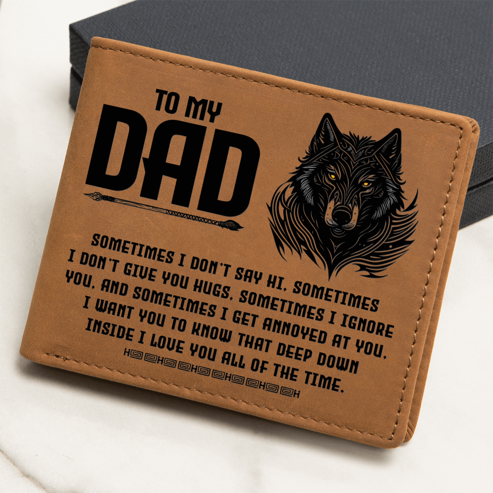 "Graphic Leather Wallet - Dad - I Love You All The Time" - The Shoppers Outlet