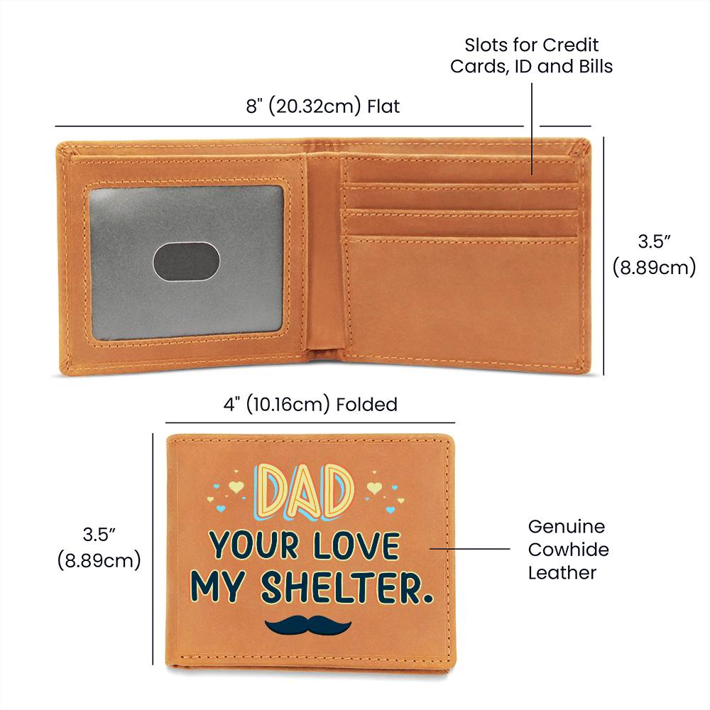 Graphic Leather Wallet - Dad  - Your Love My Shelter - The Shoppers Outlet