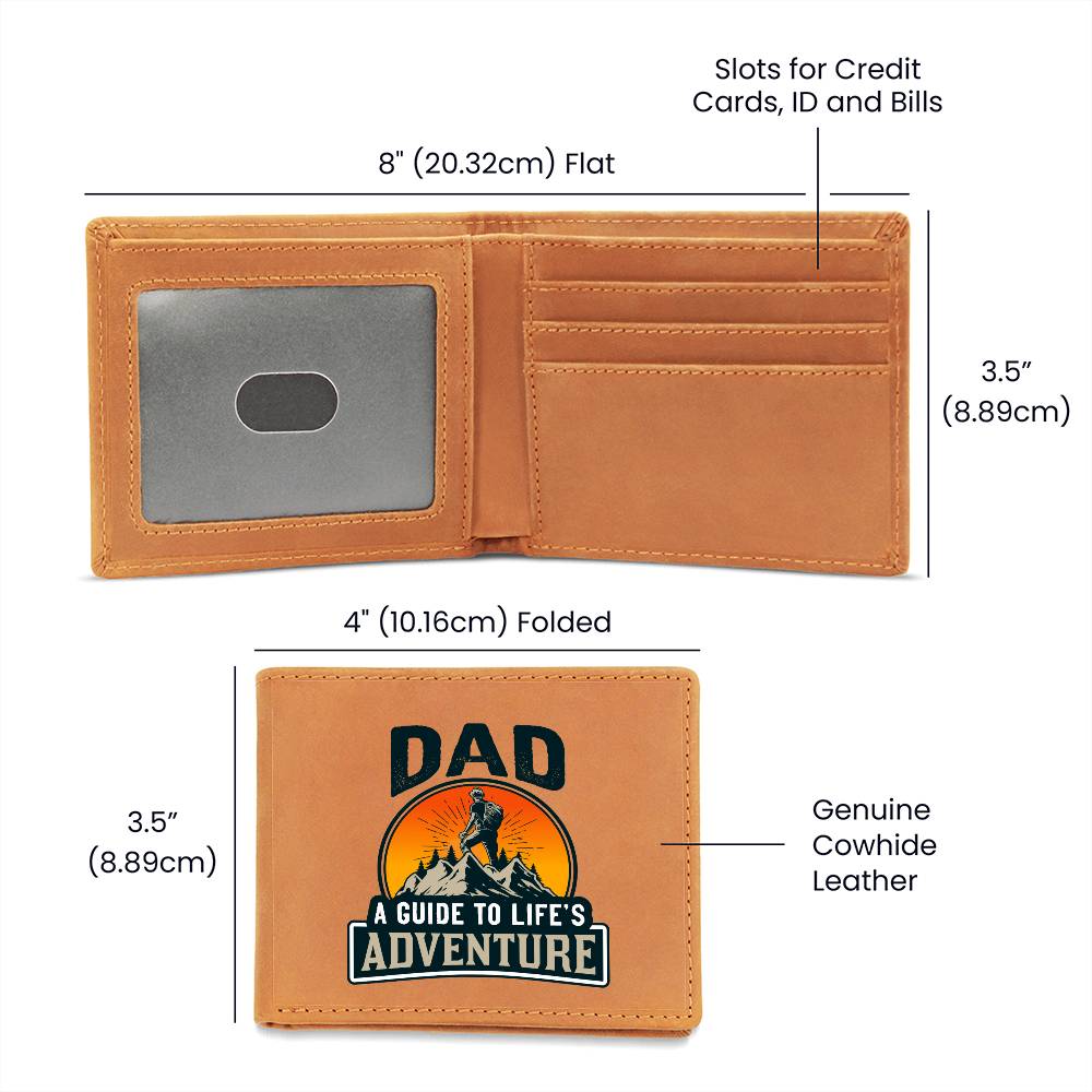 Graphic Leather Wallet - Dad  - A Guide To Life's Adventure - The Shoppers Outlet