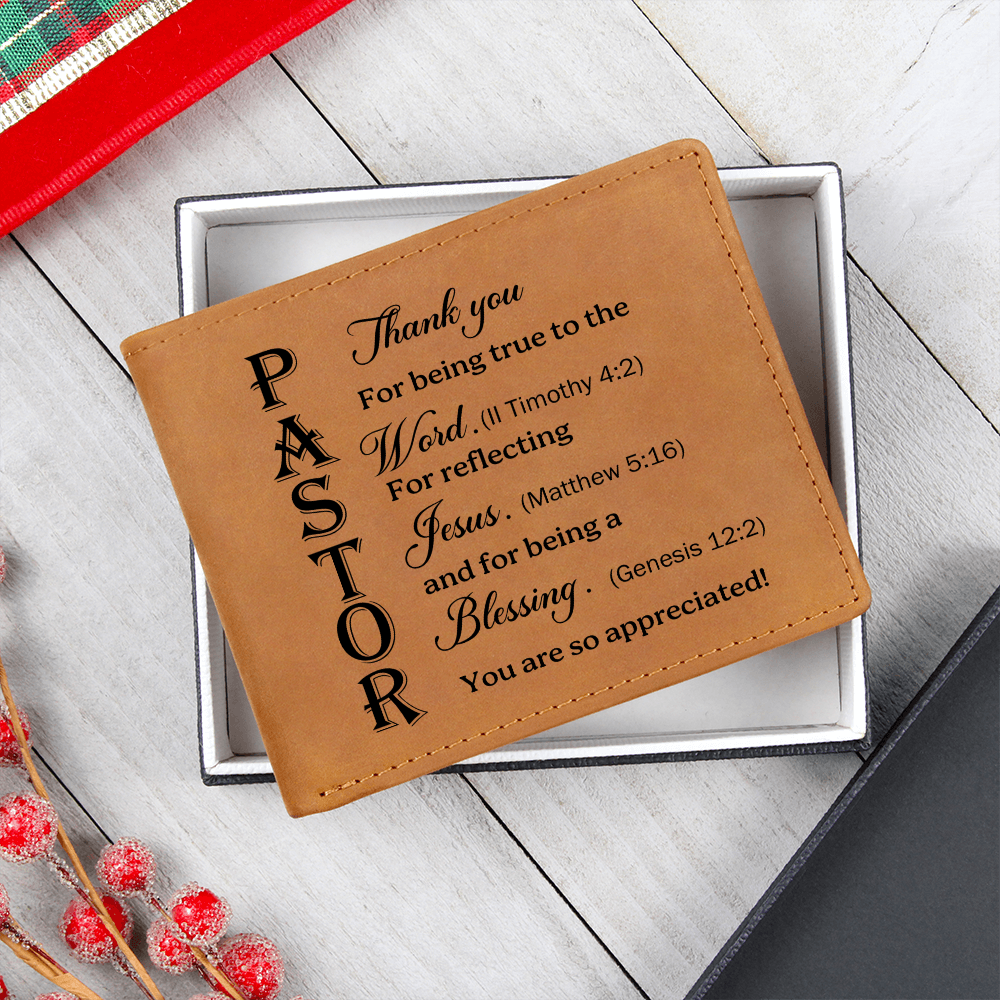 Christian Gifts For Pastors - You Are So Appreciated- Bible Verses - Graphic Leather Wallet