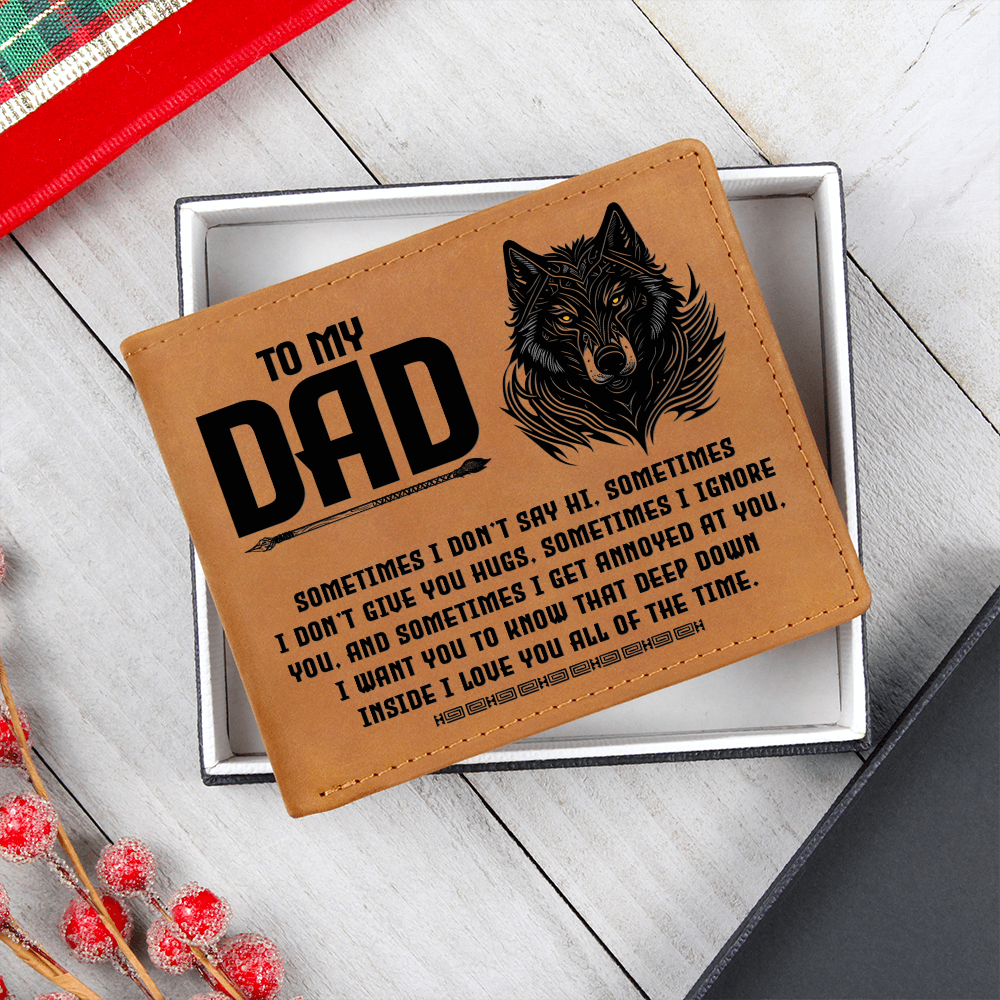"Graphic Leather Wallet - Dad - I Love You All The Time" - The Shoppers Outlet