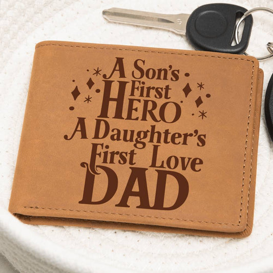 Graphic Leather Wallet - Gift For Dad - From Daughter- Son - The Shoppers Outlet