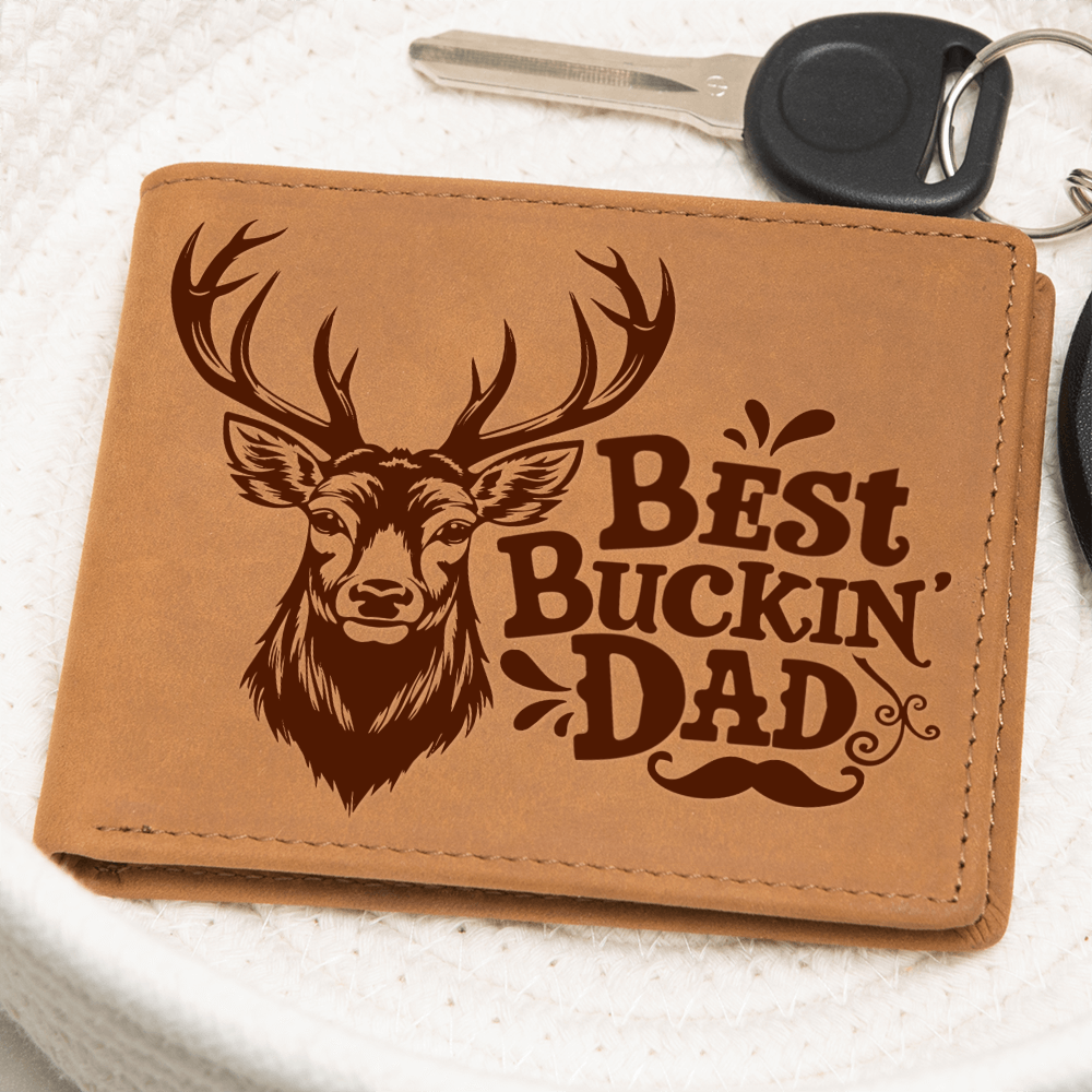 "Graphic Leather Wallet -Best Buckin Dad" - The Shoppers Outlet