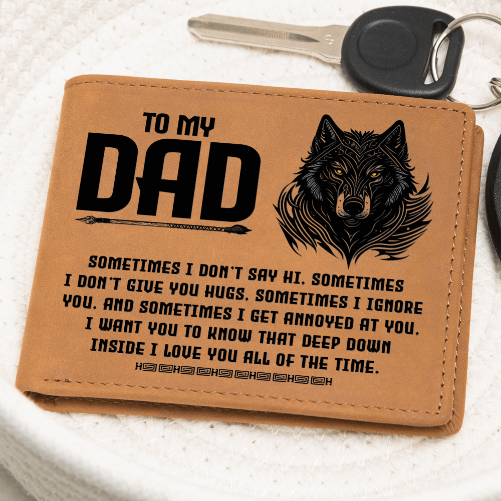 "Graphic Leather Wallet - Dad - I Love You All The Time" - The Shoppers Outlet