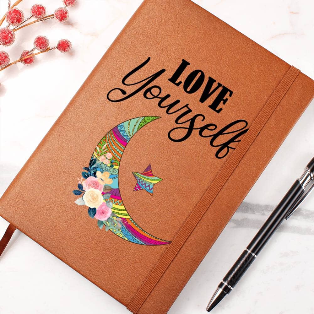 Graphic Leather Journal - Love Yourself - The Shoppers Outlet