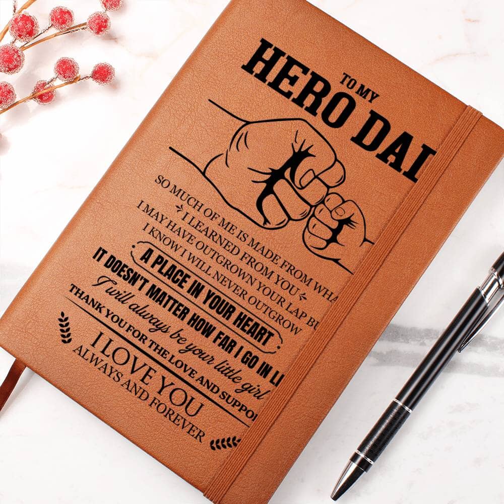 Graphic Leather Journal - My Hero Dad - The Shoppers Outlet