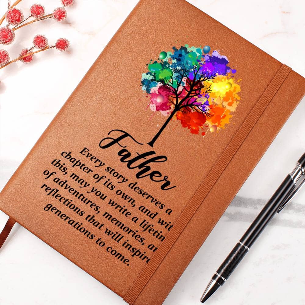Graphic Leather Journal - Father - Every Story Deserves A Chapter Of Its Own - The Shoppers Outlet