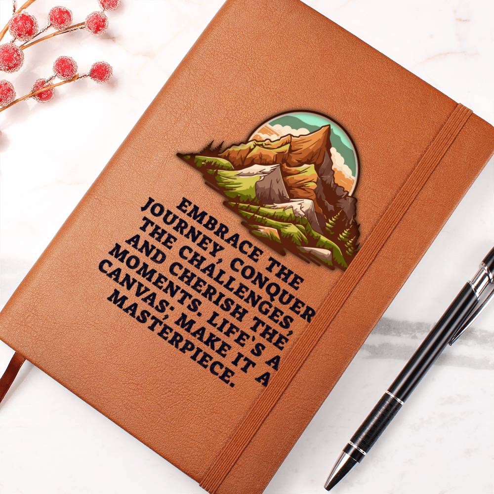 Graphic Leather Journal - Embrace The Journey - The Shoppers Outlet