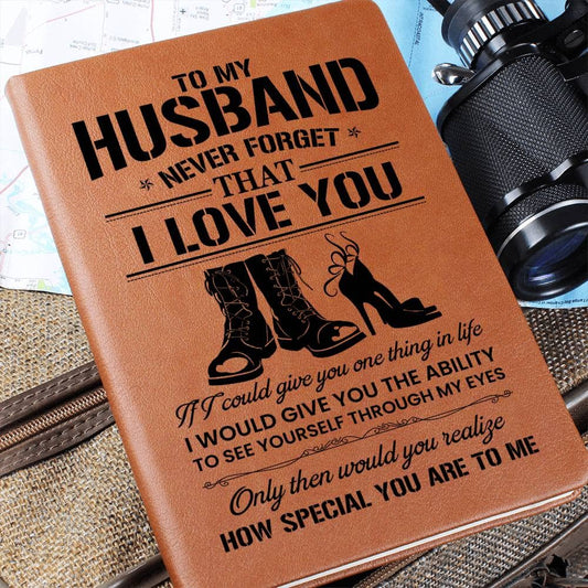 Graphic Leather Journal - Never Forget That I Love You - The Shoppers Outlet