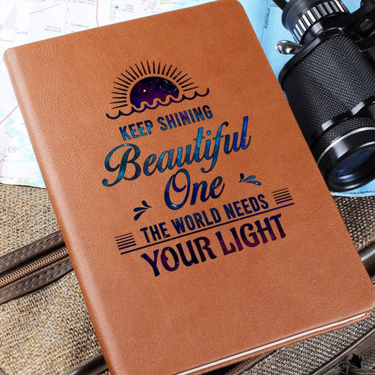 Graphic Leather Journal - Keep Shining Beautiful One - The Shoppers Outlet