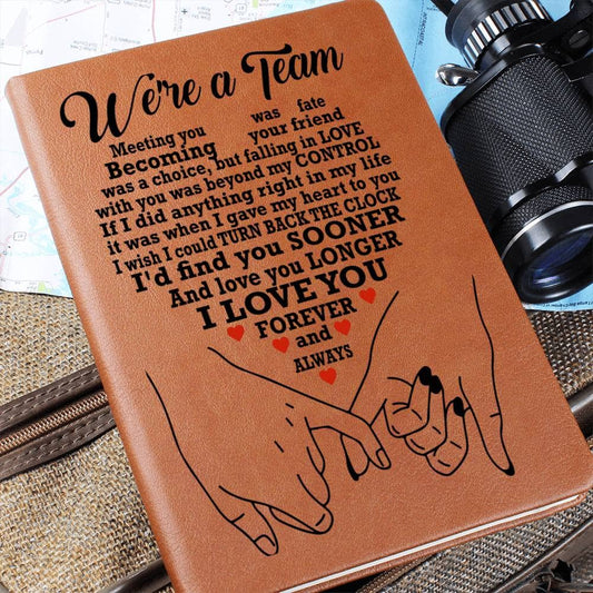 Graphic Leather Journal - Soulmate - We're A Team - The Shoppers Outlet