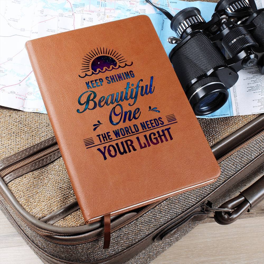 Graphic Leather Journal - Keep Shining Beautiful One - The Shoppers Outlet