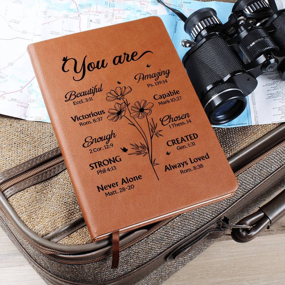 Graphic Leather Journal - Inspirational - You Are Bible Verses - The Shoppers Outlet