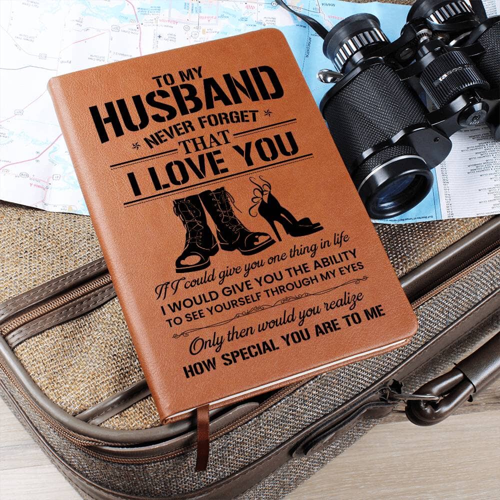 Graphic Leather Journal - Never Forget That I Love You - The Shoppers Outlet