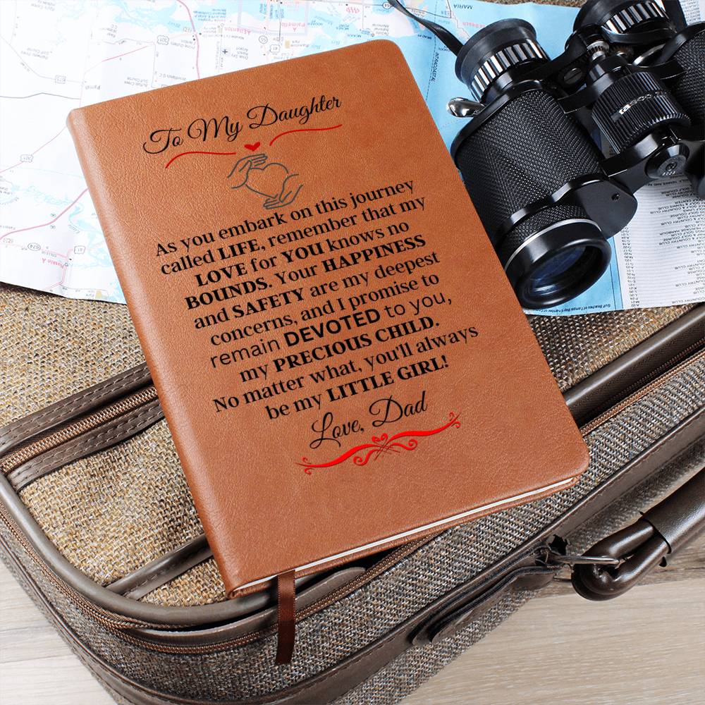 Graphic Leather Journal - Daughter - This Journey Called Life - Love Dad - The Shoppers Outlet