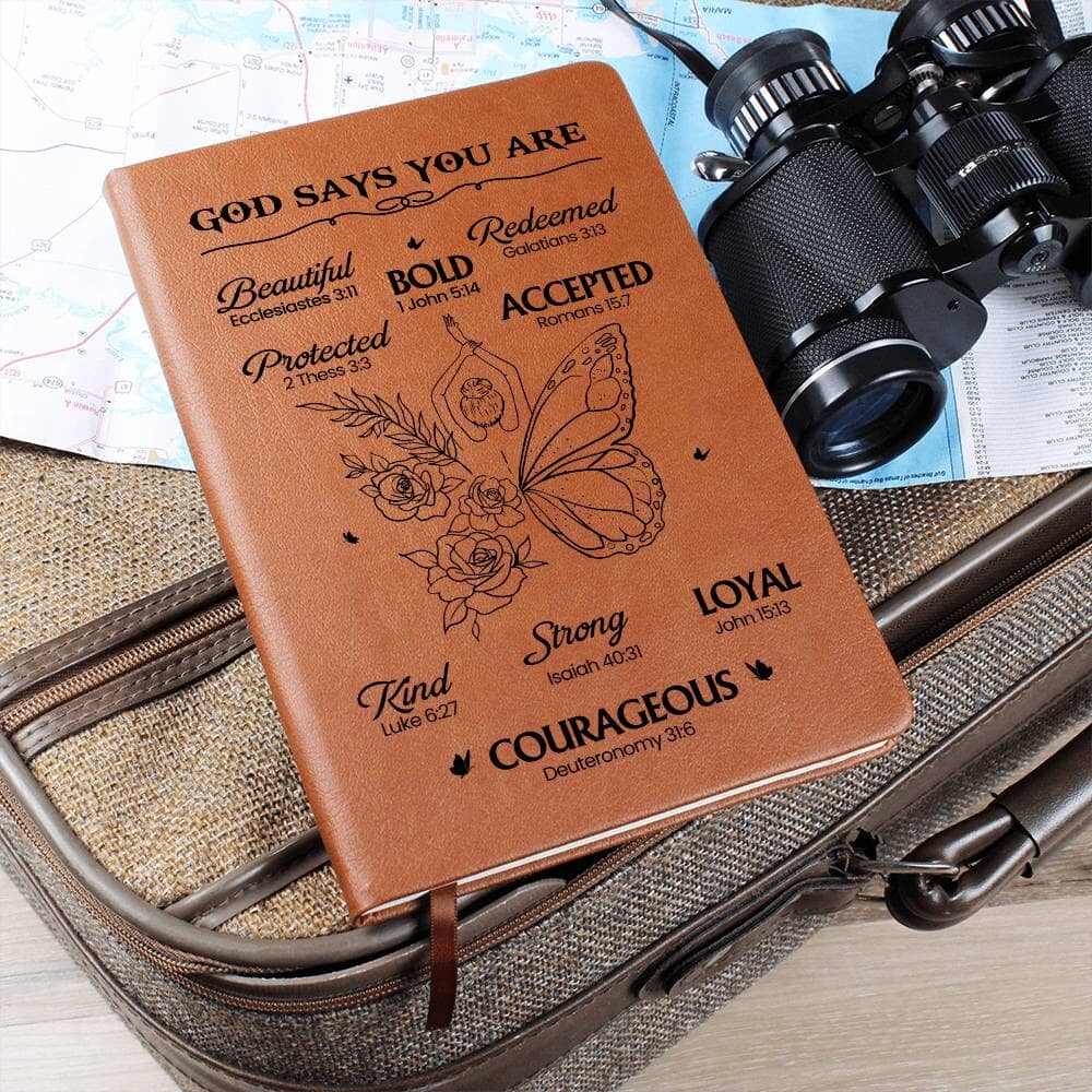 Graphic Leather Journal - God Says You Are - The Shoppers Outlet