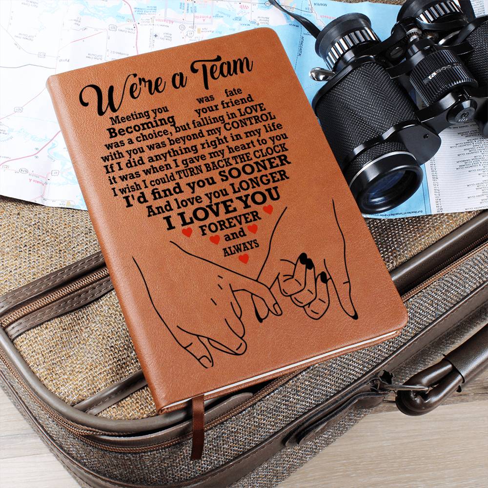 Graphic Leather Journal - Soulmate - We're A Team - The Shoppers Outlet
