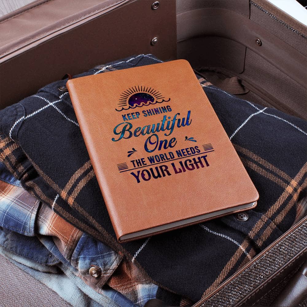 Graphic Leather Journal - Keep Shining Beautiful One - The Shoppers Outlet
