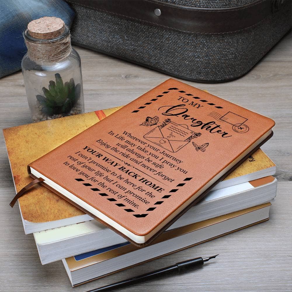 Graphic Leather Journal - A Journal To My Daughter - The Shoppers Outlet