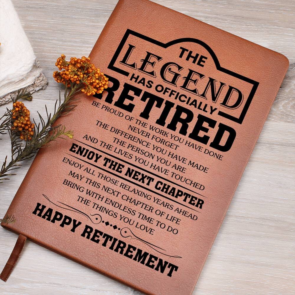 Graphic Leather Journal - The Legend Has Officially Retired - The Shoppers Outlet