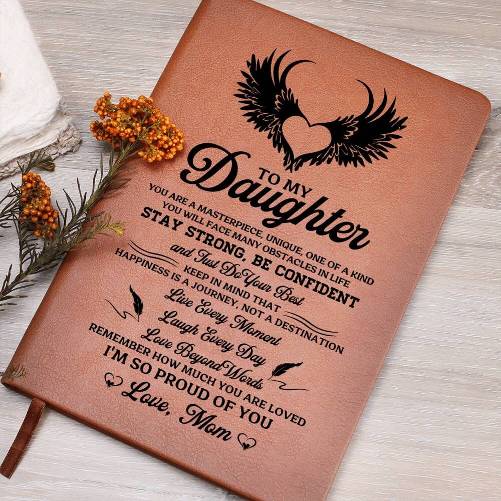 Graphic Leather Journal - Gift For Daughter - You Are A Masterpiece - Love Mom - The Shoppers Outlet