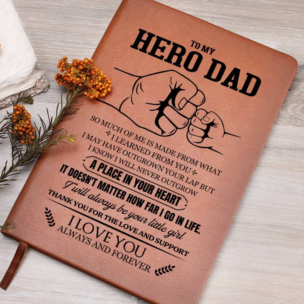 Graphic Leather Journal - My Hero Dad - The Shoppers Outlet