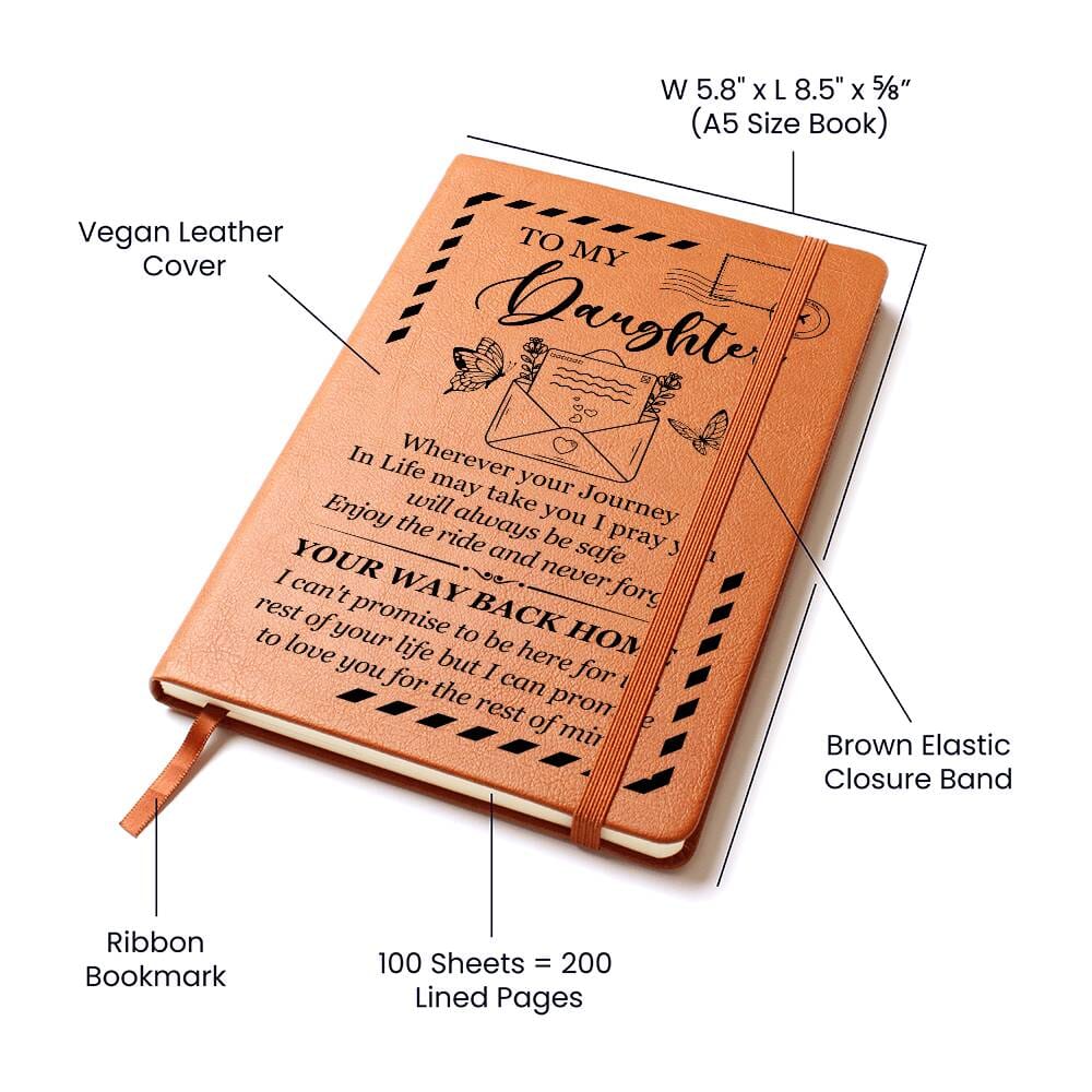 Graphic Leather Journal - A Journal To My Daughter - The Shoppers Outlet