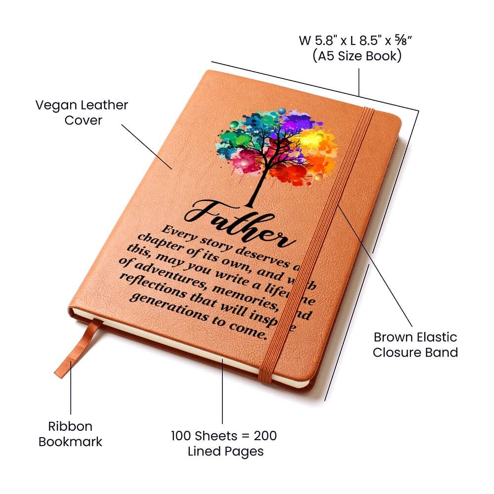 Graphic Leather Journal - Father - Every Story Deserves A Chapter Of Its Own - The Shoppers Outlet