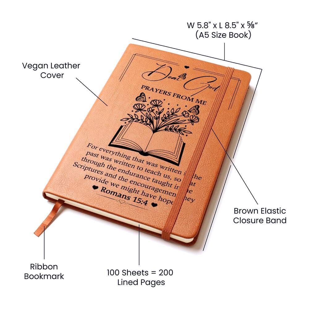 Graphic Leather Journal - Dear God - Prayers From Me - The Shoppers Outlet