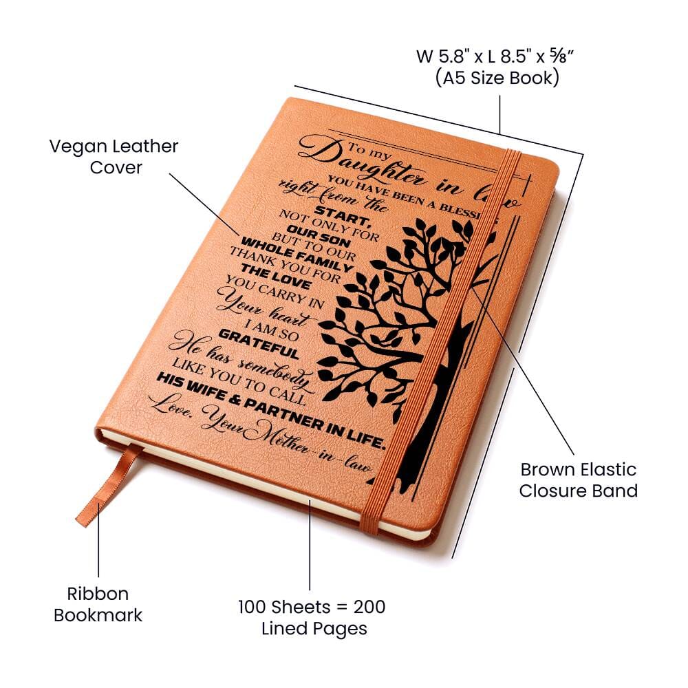 Graphic Leather Journal - To My Daughter In Law - You Have Been A Blessing - The Shoppers Outlet