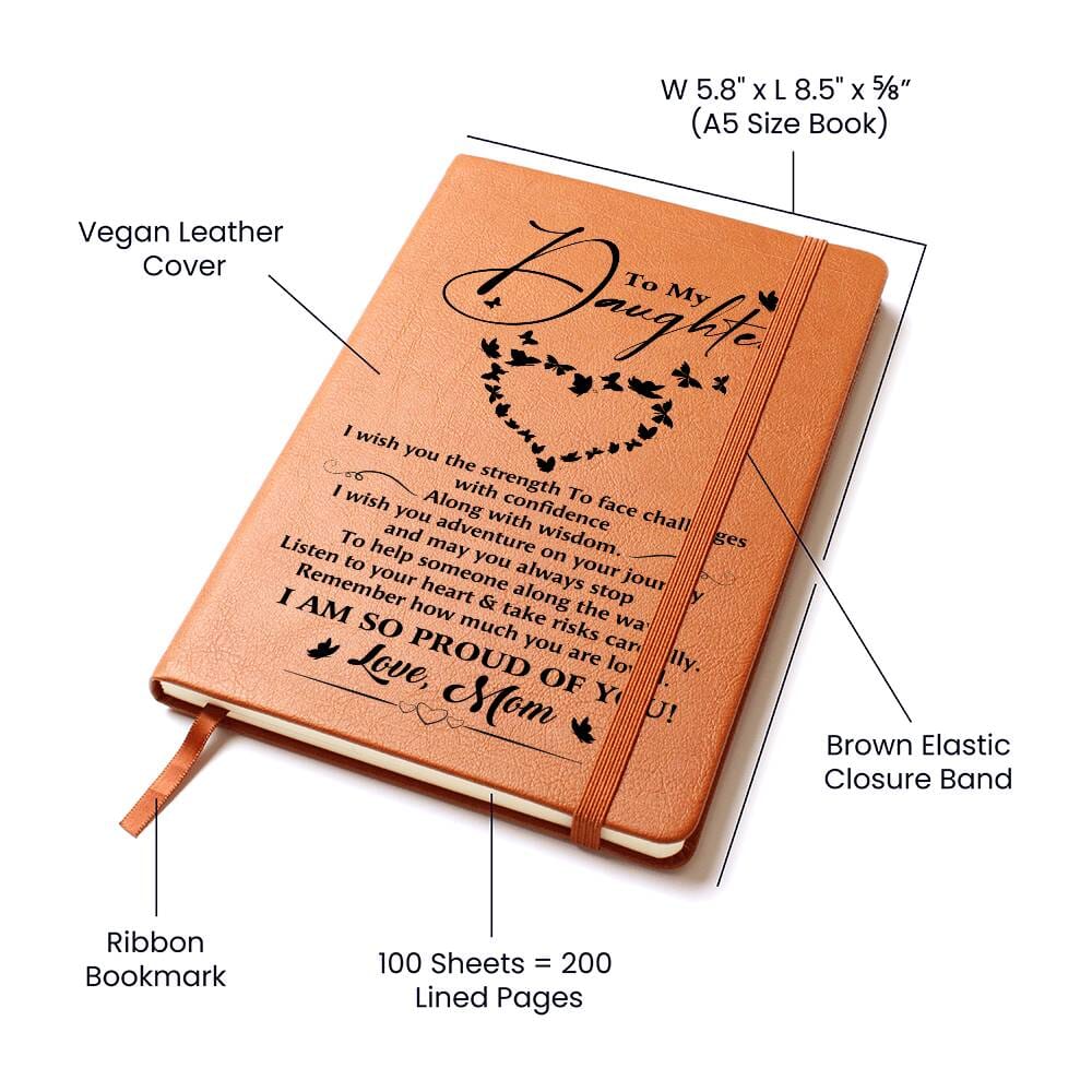 Graphic Leather Journal - Daughter - I Am So Proud Of You - The Shoppers Outlet