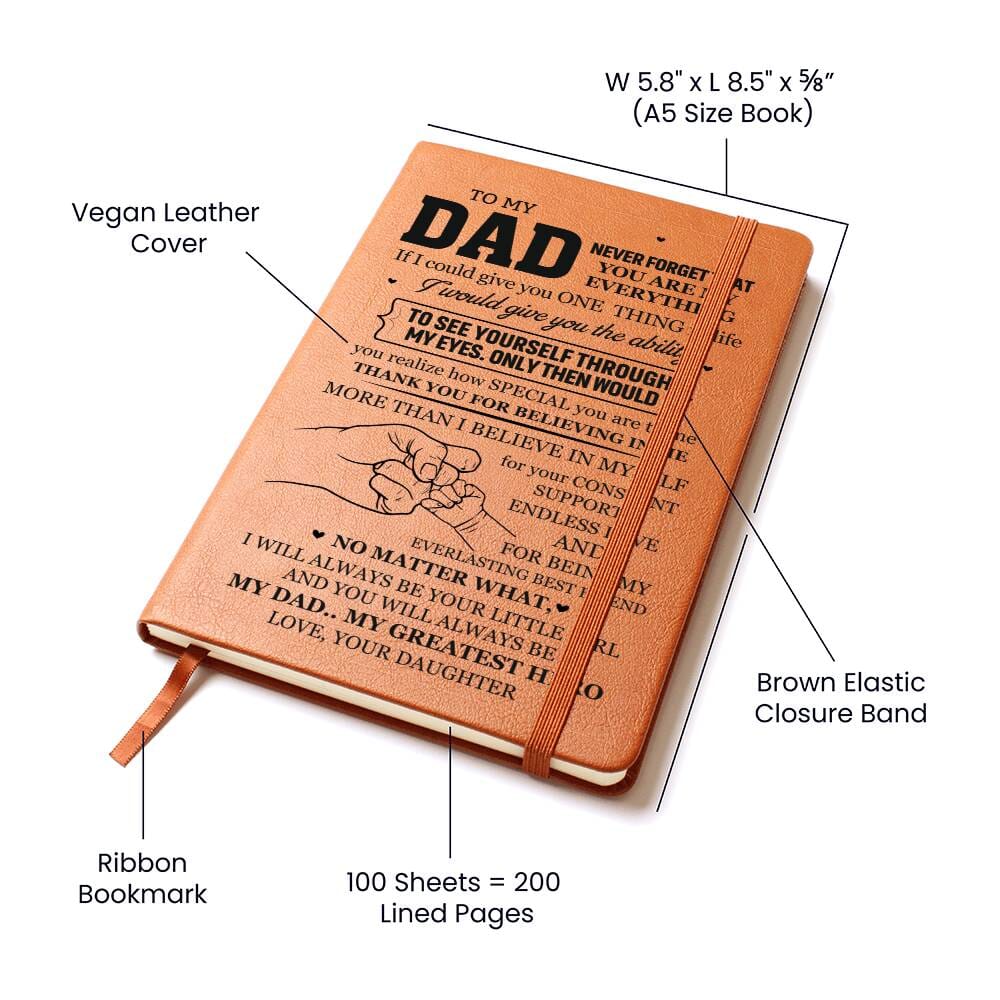 Graphic Leather Journal - Dad - Never Forget That You Are My Everything - The Shoppers Outlet