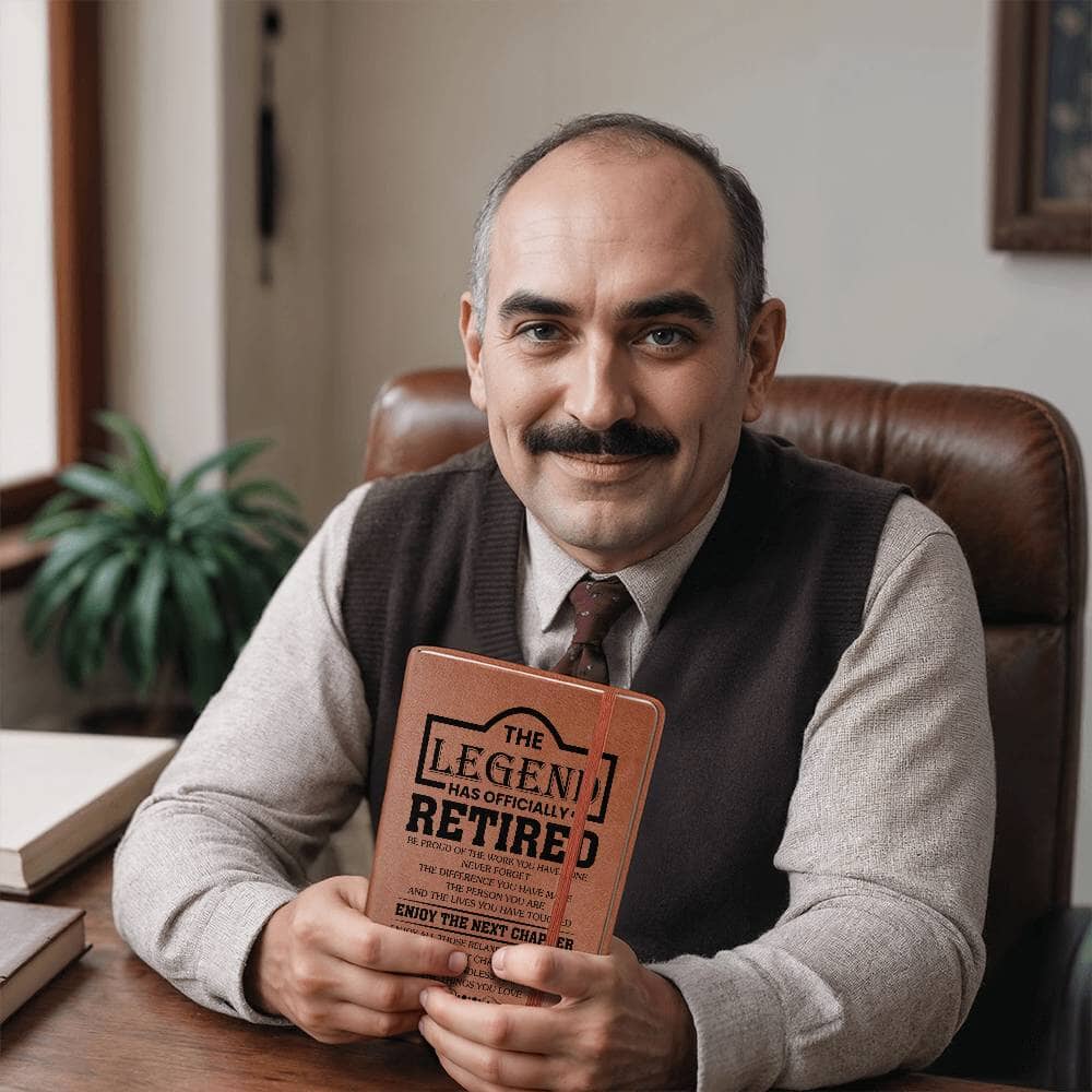 Graphic Leather Journal - The Legend Has Officially Retired - The Shoppers Outlet
