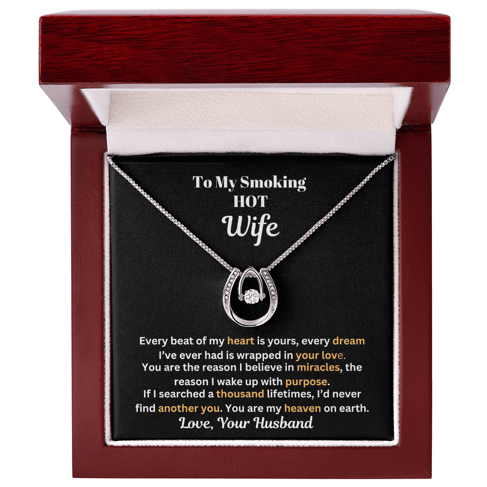 Gift For Wife - Anniversary Gift - Birthday Gift - You Are My Heaven - Lucky In Love Necklace - The Shoppers Outlet
