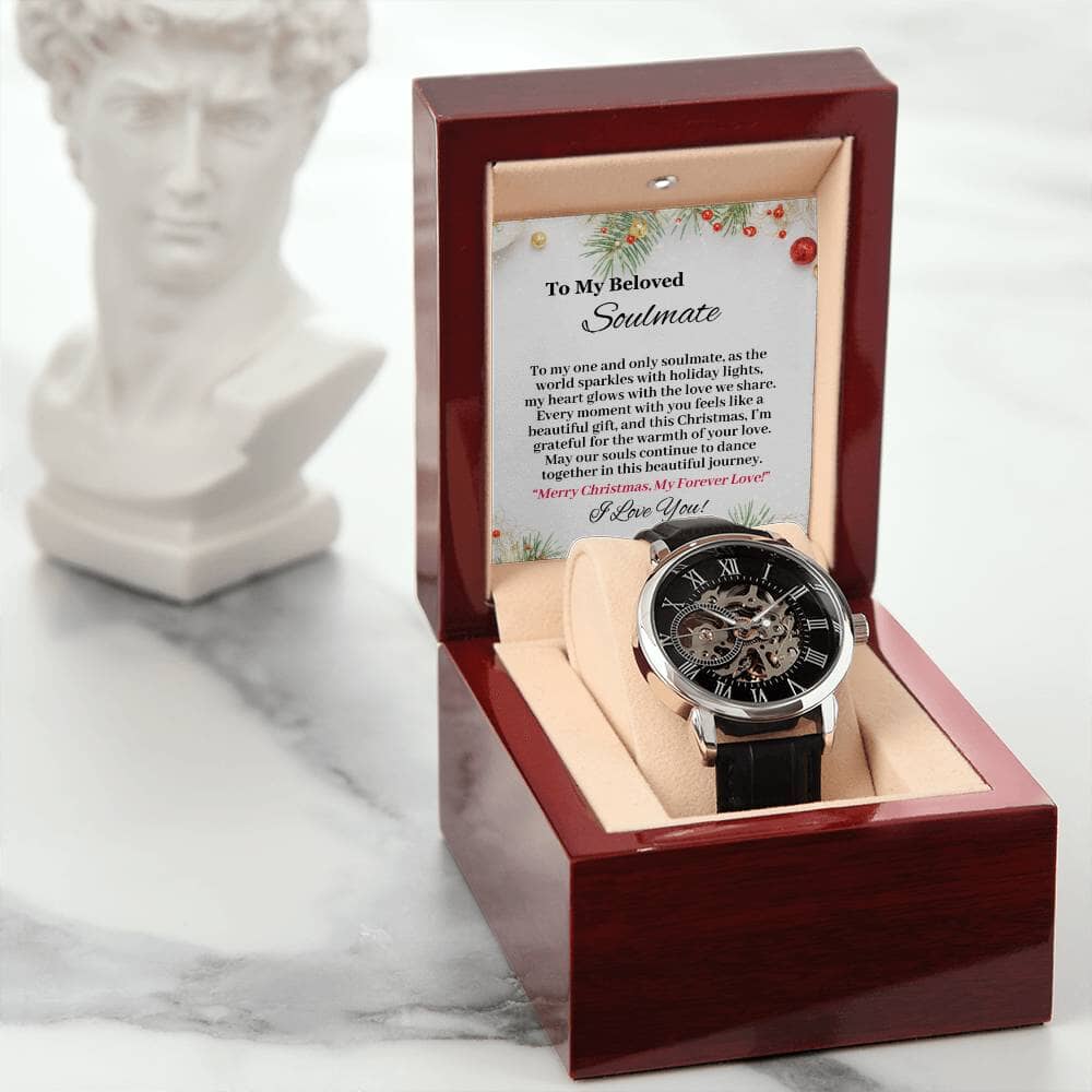 Gift For Soulmate - To My One and Only Soulmate - Merry Christmas - Men's Openwork Watch - The Shoppers Outlet