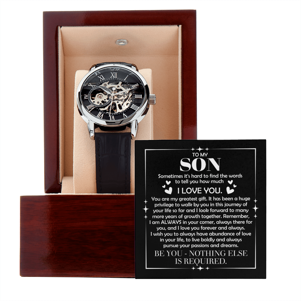 Gift For Son - I Love You - Men's Openwork Watch - The Shoppers Outlet
