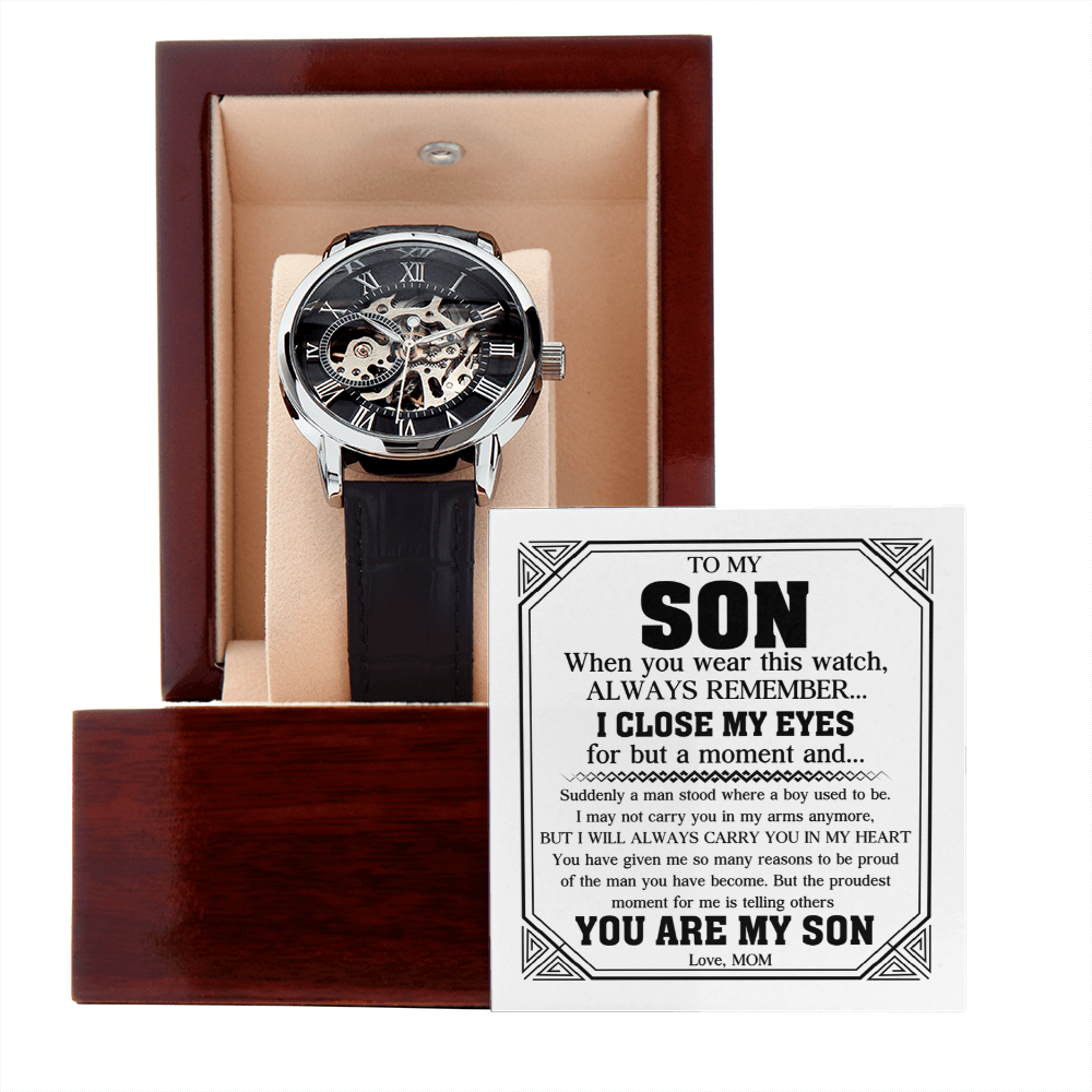Gift For Son - I Close My Eyes - Men's Openwork Watch - The Shoppers Outlet