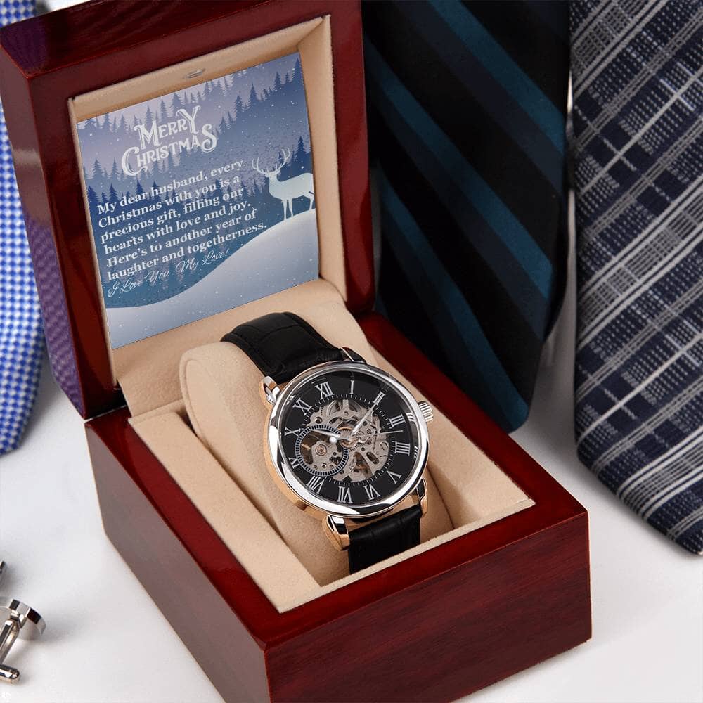 Gift For Husband - My Dear Husband - Merry Christmas - Men's Open Watch - The Shoppers Outlet