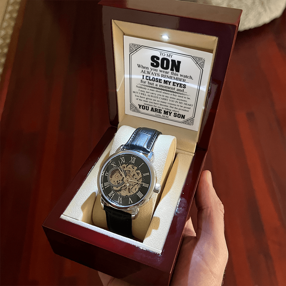 Gift For Son - I Close My Eyes - Men's Openwork Watch - The Shoppers Outlet