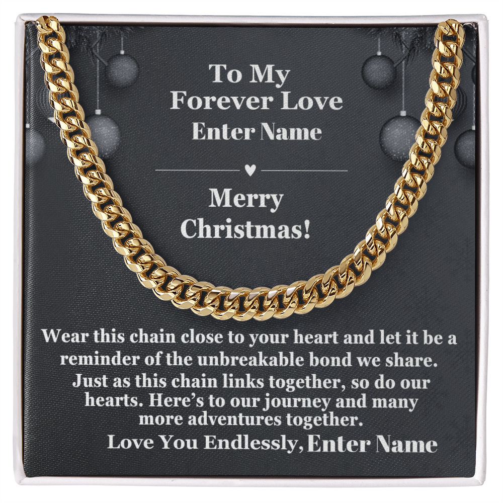 Gift For Soulmate -To My Forever Love - Personalized Gift - Cuban Chain Link Necklace