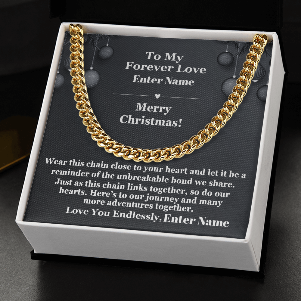 Gift For Soulmate -To My Forever Love - Personalized Gift - Cuban Chain Link Necklace