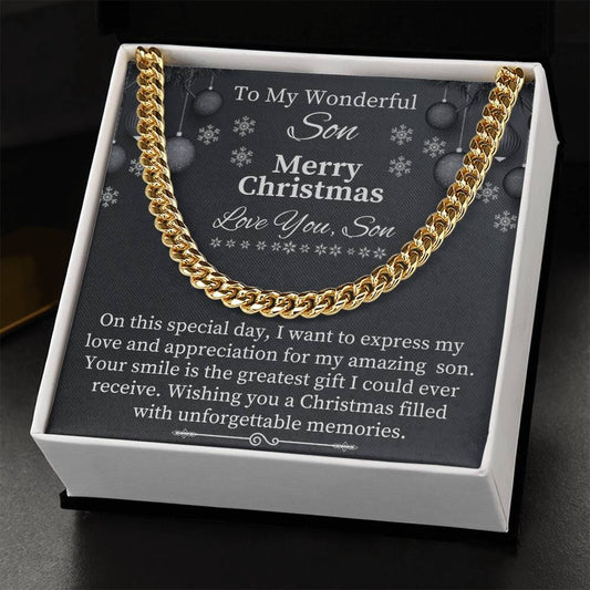 Son - On This Special Day - Merry Christmas - Gift For Son - Cuban Link Chains - The Shoppers Outlet