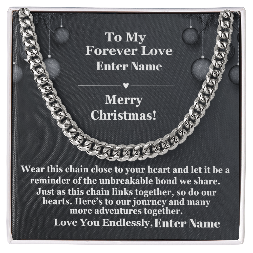 Gift For Soulmate -To My Forever Love - Personalized Gift - Cuban Chain Link Necklace