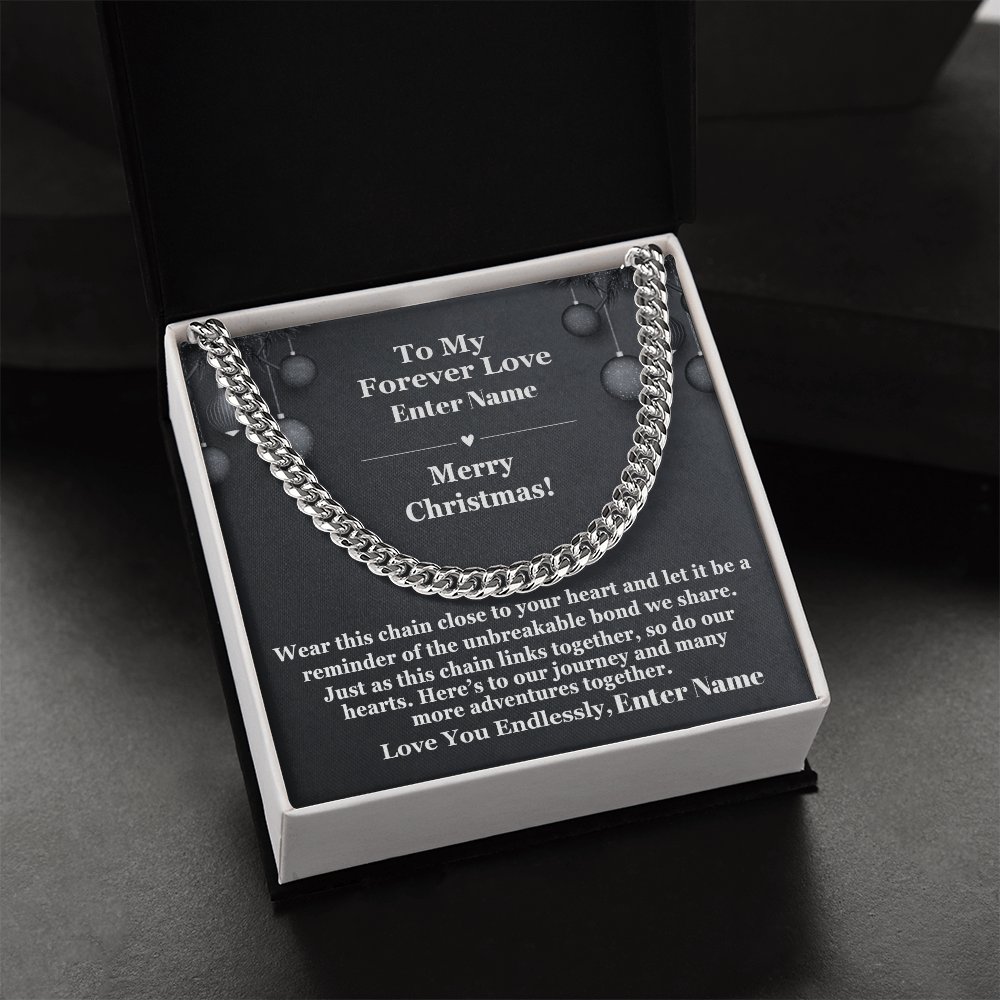 Gift For Soulmate -To My Forever Love - Personalized Gift - Cuban Chain Link Necklace