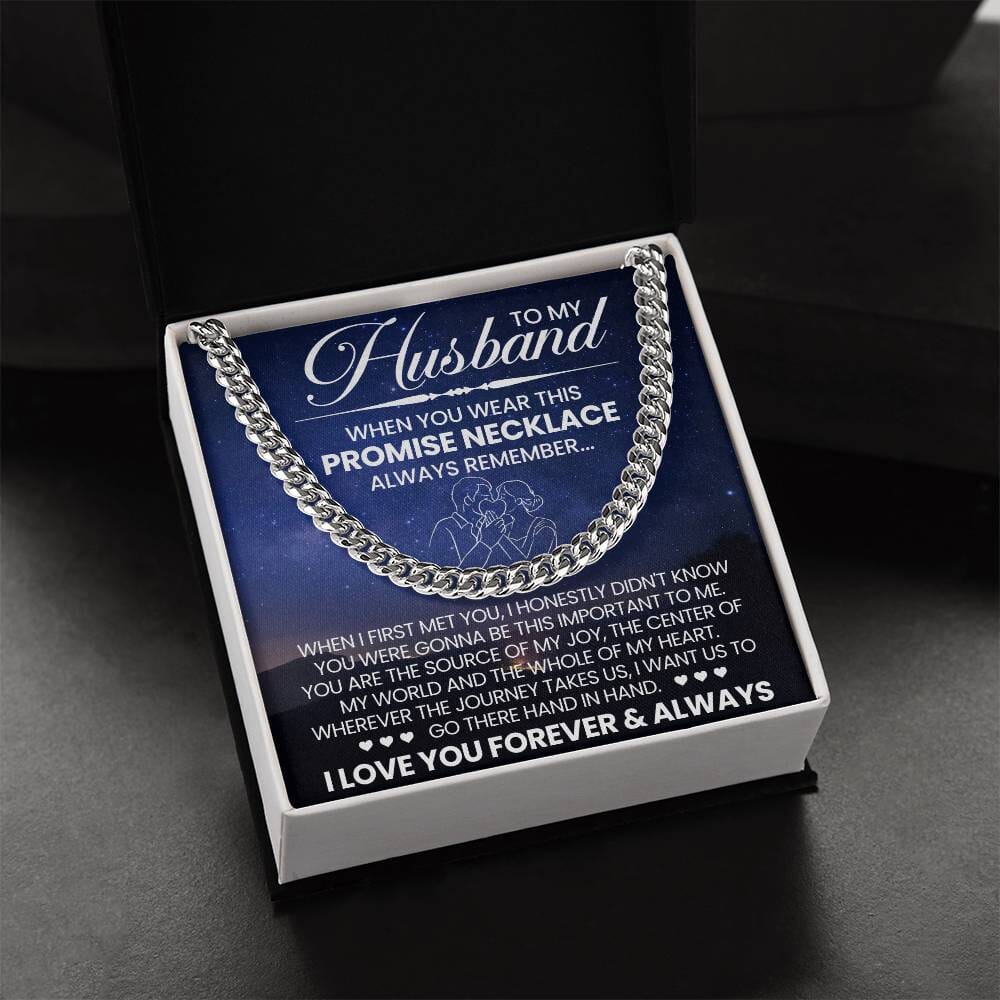 Gift For Husband - When You Wear This Necklace Always Remember - Cuban Link Chain Necklaces - The Shoppers Outlet