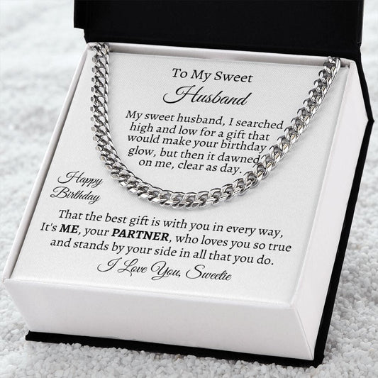 Gift For Husband - Happy Birthday - Cuban Link Chain Necklaces - The Shoppers Outlet