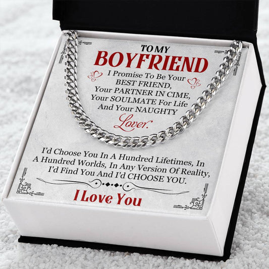 Boyfriend - I Promise To Be Your Lover - Cuban Link Chain Necklaces - The Shoppers Outlet